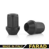Гайка колесная M12x1,25x33мм Конус Черный Цинк Ключ 19 (Subaru, Suzuki, Niva, Nissan, Infiniti, Matiz) Farad Италия