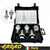 FARAD GALAXYLOCK | Болты секретки М12х1.25х22мм конус головка с вращением (Alfa Romeo, Fiat, Lancia, Citroen, Peugeot, Volvo, ВАЗ) 1 ключ под 19