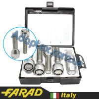 FARAD FLOWERLOCK | Болты секретки М14х1.5х50мм Конус Вращающееся кольцо (Удлиненные под проставки 20-25мм) + запасной ключ