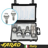 FARAD GALAXYLOCK | Болты секретки М12х1.5х26 Конус Вращающаяся головка Ключ 17 BMW, Dacia, Daewoo, Opel, Renault + запасной ключ