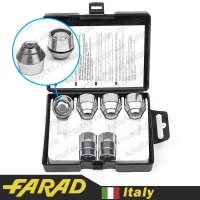 FARAD FLOWERLOCK | Гайки секретки М12х1.5х26мм Конус Вращающееся кольцо (для оригинальных дисков Ford) + запасной ключ под 19