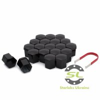 Декоративные колпачки на крепеж черного цвета Ключ 19