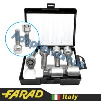 FARAD STARLOCK | Болты секретки М12х1.5х45 Сфера R13 Вращающееся кольцо (Audi, Volkswagen, Mercedes, Skoda) 2 ключа Удлиненные под проставки 15-20 мм