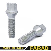 Болт колесный М12x1.25x40мм Конус (Удлиненный) Цинк Ключ 17 Farad (Италия)