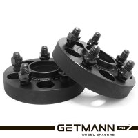 GETMANN | Колесная проставка-адаптер 25мм PCD 5x108 DIA 63.4 со шпильками 12x1.5 для Dodge, Ford, Jaguar, Volvo (Кованая)