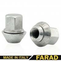 Гайка колесная Ford М12x1,5x29мм Увеличенный конус Цинк Ключ 19 FARAD (Италия) под оригинальные диски
