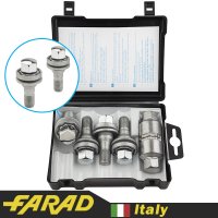 FARAD GALAXYLOCK | Болты секретки М12х1.25х17мм Прессшайба Головка с вращением (Peugeot, Citroen, Opel) оригинальные диски + запасной ключ под 17