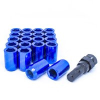Комплект колесных гаек под внутренний шестигранник М12x1,5x32мм Конуc (Синие) для узких отверстий в диске