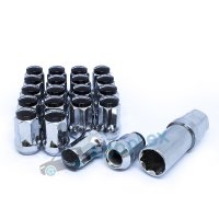 Набор гаек M12x1,25x34 мм Конус (под узкие отверстия) черные колпачки 