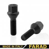 Болт колесный  М12x1.25x33 мм Конус Цинк Ключ 17 Чорный FARAD 