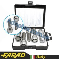 FARAD FLOWERLOCK | Болты секретки М14х1.25х40мм Конус Вращающееся кольцо Ключ 17 (BMW, MINI)  Удлиненные под проставки 12-15 мм + запасной ключ