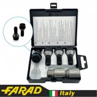 Болты секретки FARAD M14x1.25x28 мм Конус | BMW G90/G99, G05, F95, G06, F96, G07 | 2 ключа на 17 | Чёрные | Серия STARLOCK