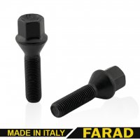 Болт колесный  М12x1.25x38 мм Конус Цинк Ключ 17 Чорный FARAD 