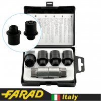 FARAD STARLOCK | Гайки секретки М12х1.5х36мм Прессшайба Вращающееся кольцо  (Lexus, Mitsubishi, Toyota) + запасной ключ под 21 (Черные)