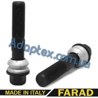 Болт колесный М15x1.25x59мм Сфера R14 для Mercedes-Benz GLE 2019; GLS 2020; под оригинальные диски (Черный) Удлиненный