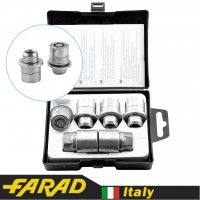 FARAD STARLOCK | Гайки секретки М12х1.5х36мм Прессшайба Вращающееся кольцо (Citroen, Lexus, Mitsubishi, Peugeot, Toyota) + запасной ключ под 21