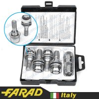 FARAD FLOWERLOCK | Болты секретки М12х1.25х17 Прессшайба Вращающееся кольцо (Peugeot, Citroen) оригинальные диски + запасной ключ под 19
