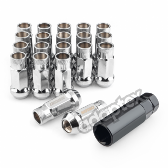 Комплект колесных тюнинг гаек М12x1,25x48мм Конус Хром Ключ 17