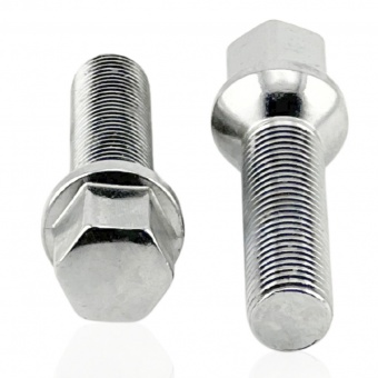 Болт колесный М14x1.5x45мм Сфера Audi, Seat, Skoda, Mercedes-Benz, Volkswagen (Удлиненный) Хром Ключ 17