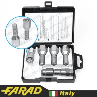 FARAD MICROLOCK | Болты секретки М12х1.25х25 Конус для узких отверстий в дисках Внутренний ключ 17-19
