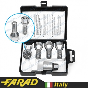FARAD STARLOCK | Болты секретки М12x1.5x24 Конус Вращающееся кольцо Ключ 17 Dacia, Daewoo, Opel, Renault