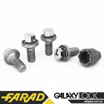 FARAD GALAXYLOCK | Болты секретки М14х1.5х27 Сфера R13 Вращающаяся головка Ключ 17