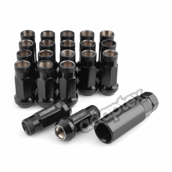 Комплект колесных тюнинг гаек М14x1,5x48мм Конус Черные Ключ 17