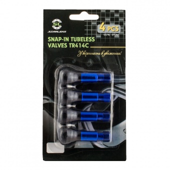 КК | Вентиль для бескамерных шин №14 Хром Синий