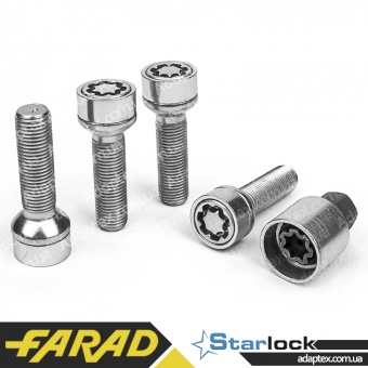 FARAD STARLOCK | Болты секретки М14x1.5x45 Сфера R14 Вращающееся кольцо Ключ 17