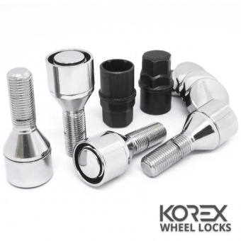 Korex | Болты секретные М12x1.25x28 Конус Вращающееся кольцо Ключ 17-19 (ВАЗ, ГАЗ, Fiat, Lancia, Citroen, Peugeot)