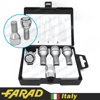 FARAD FLOWERLOCK | Болты секретки М14х1.25х28 Конус Вращающееся кольцо Ключ 17 BMW, MINI