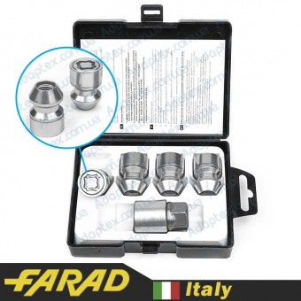 FARAD STARLOCK | Гайки секретки М12x1.5x34мм Конус Вращающееся кольцо (Chevrolet, Daihatsu, Hyundai, Kia, Mazda) ключ 21