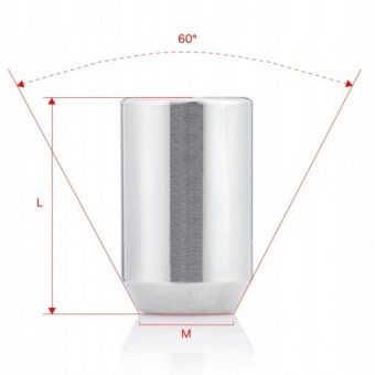Гайка колесная под внутренний шестигранник М12x1,5x32мм Конус Хром для узких отверстий в диске