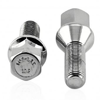 Болт колесный М12x1.25x28мм Конус Хром Ключ 17 (ВАЗ, ГАЗ, Fiat, Citroen, Lancia) под литые диски