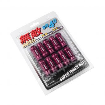 Комплект колесных тюнинг гаек М12x1,25x48мм Конус Феолетовые Ключ 17