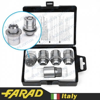 FARAD STARLOCK | Гайки секретки М12x1.5x36мм Прессшайба Вращающееся кольцо (Citroen, Lexus, Mitsubishi, Peugeot, Toyota) ключ 21